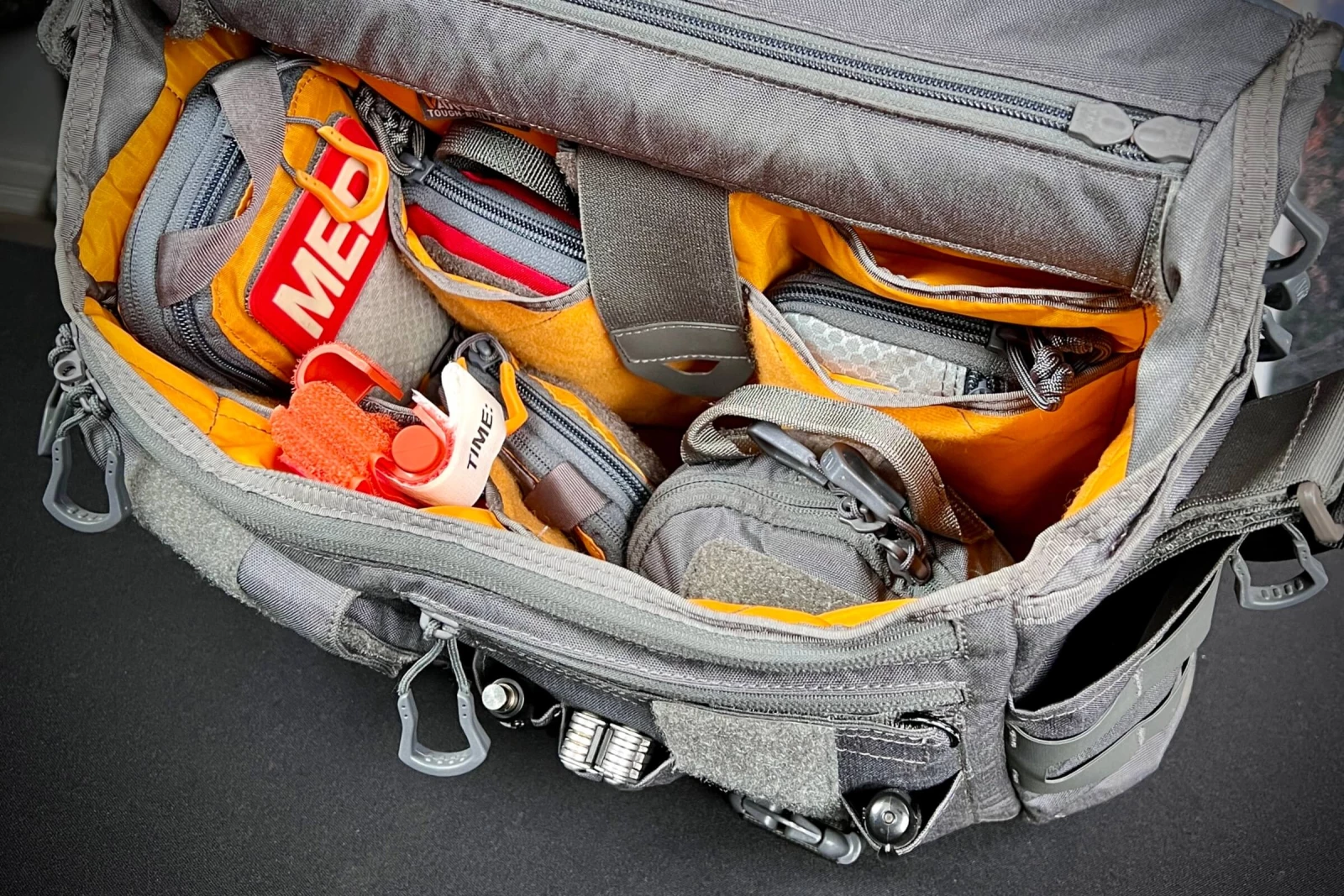 Add patches or hook - and - loop organizers to make it yours