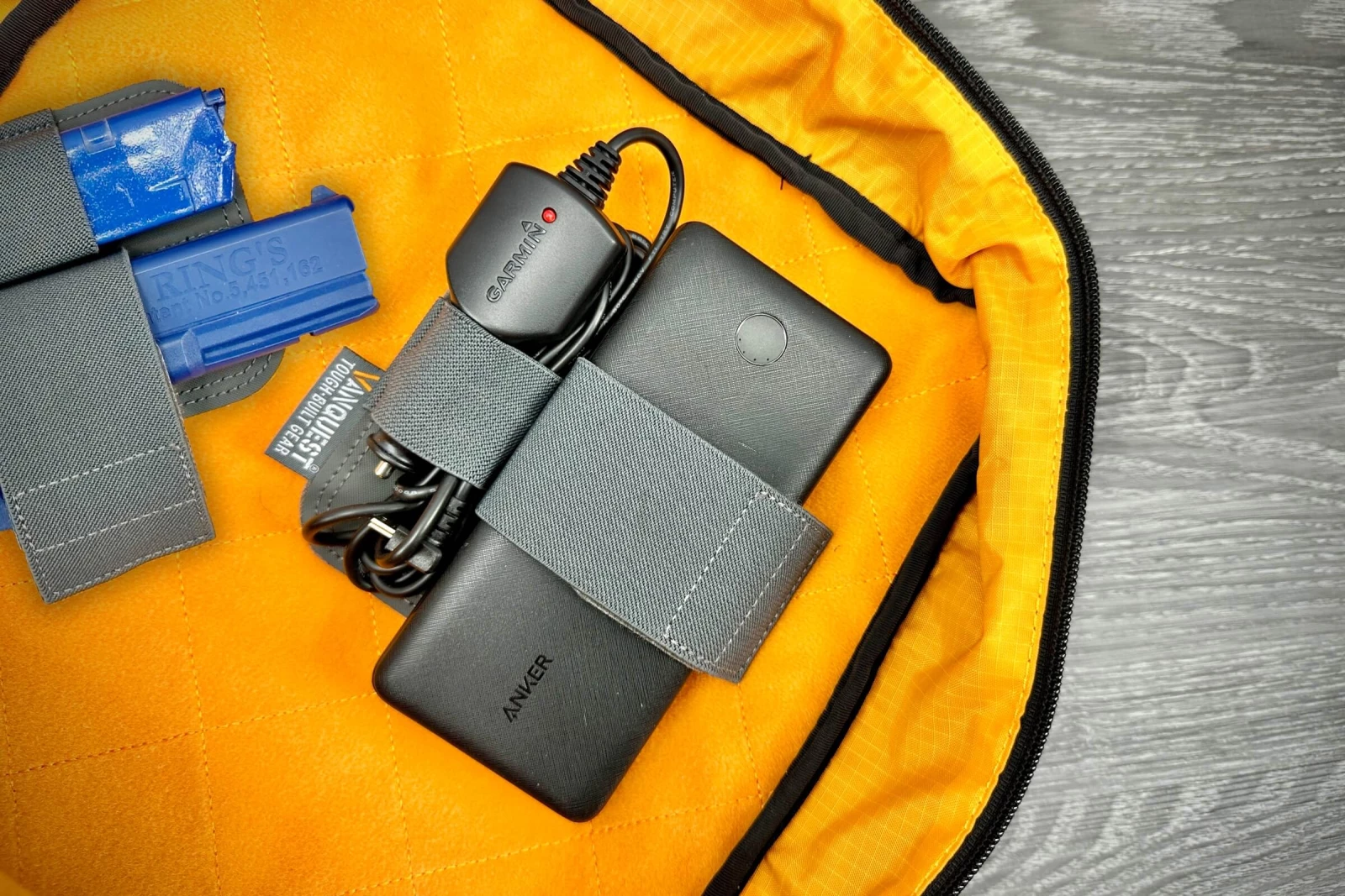 Get a grip with hook - and - loop accessories inside your pack